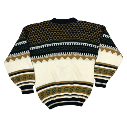 Vintage 80s Abstract Patterned Knit Jumper L
