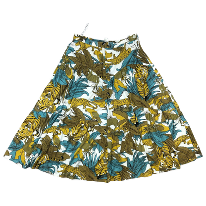 Vintage 80s Jungle Animal Graphic Print Skirt 10