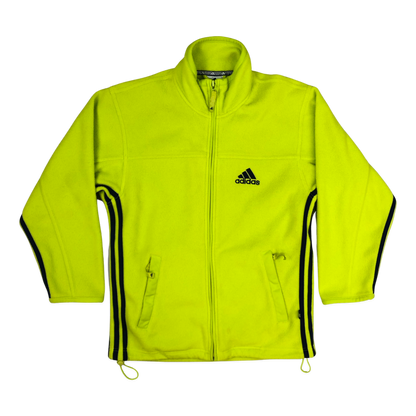 Vintage Y2K Adidas Yellow and Blue Zip-up Fleece L
