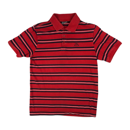 Vintage Kappa Striped Red and Navy Polo Shirt
