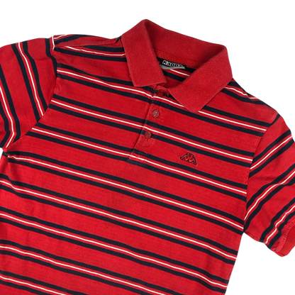 Vintage Kappa Striped Red and Navy Polo Shirt