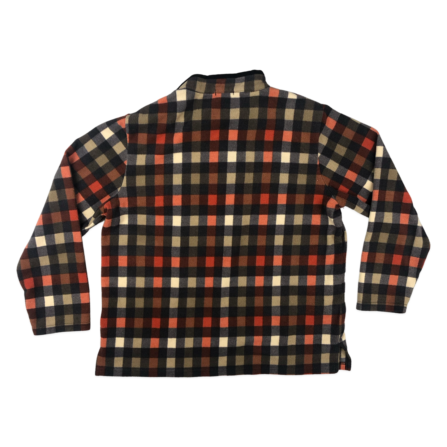 Vintage Plaid Pattern Print Fleece M