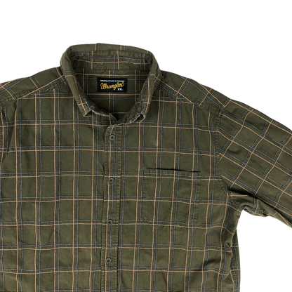 Vintage Wrangler Green Plaid Shirt XL