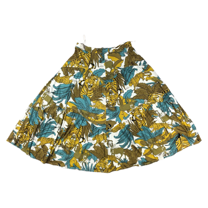 Vintage 80s Jungle Animal Graphic Print Skirt 10