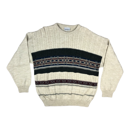 Vintage 80s Patterned Cable Knit Jumper XXL