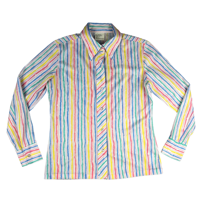 Vintage 70s Striped Multicolour Blouse 12
