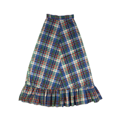 Vintage 70s Plaid A-line Skirt 8