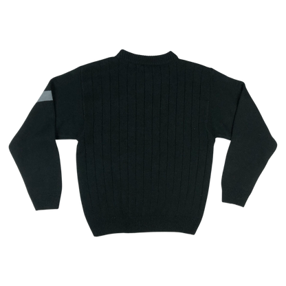 Vintage Y2K Black Ribbed Knit Jumper L