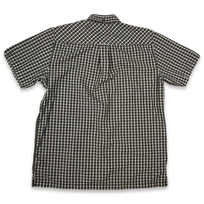Vintage Ben Sherman Grey and White Plaid Short Sleeved Shirt XL