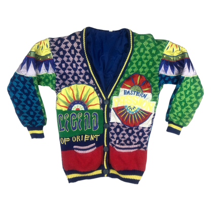Vintage Multicolour Embroidered Novelty Cardigan 10 12 14 16