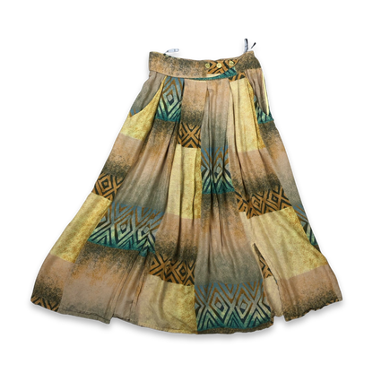 Vintage 70S 80S Abstract Print Midi Skirt 12