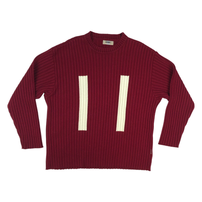 Vintage Y2K Red Ribbed Knit Jumper XL