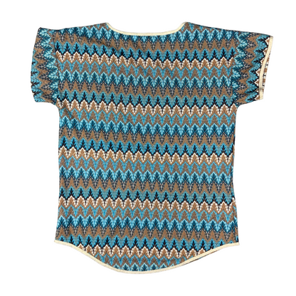 Vintage 'Copenhagen Luxe' Blue Brown Style Tee Shirt 12 14