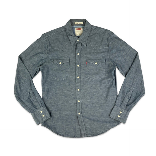 Levi's Grey Chambray Western Style Shirt XS S
