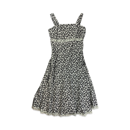 Black & White Floral Print Strappy Midi Dress 4