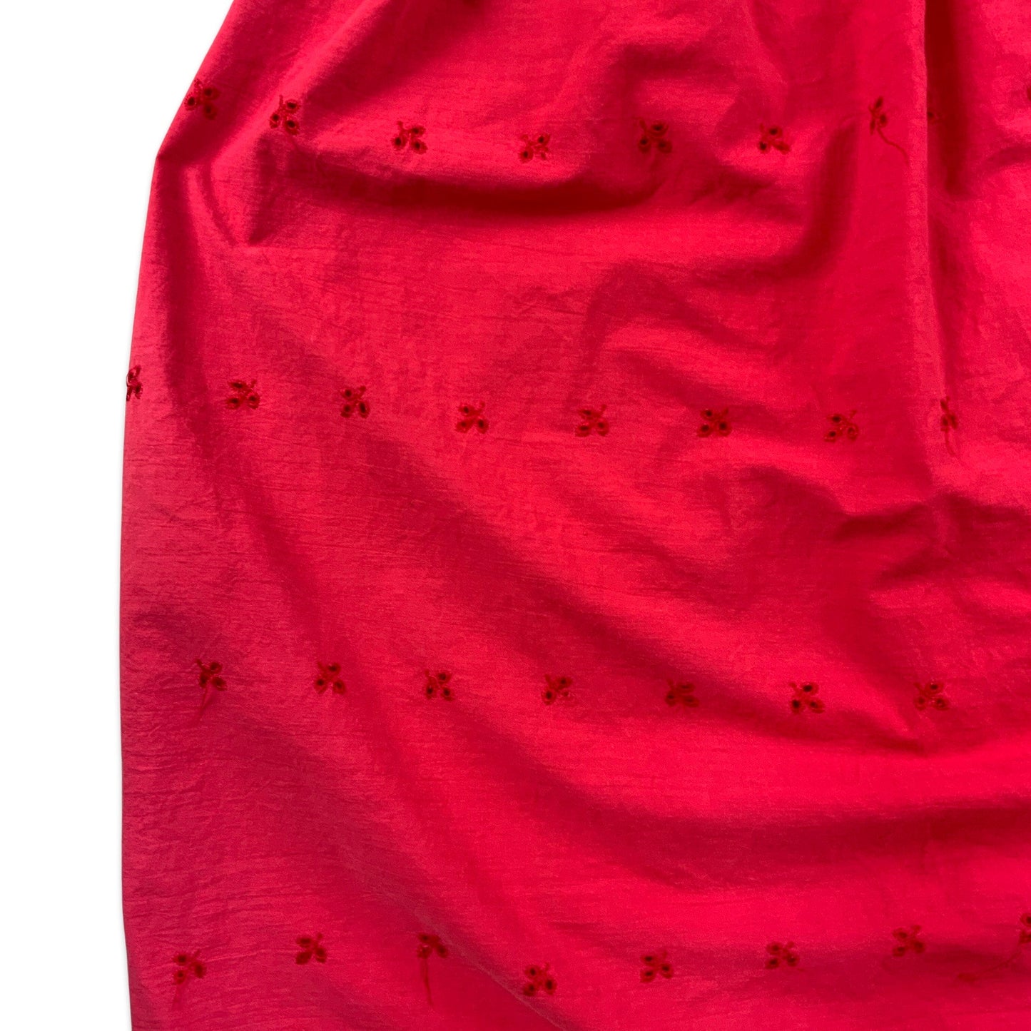 Vintage 80s 90s Red Pleated Midi Dress 12 14