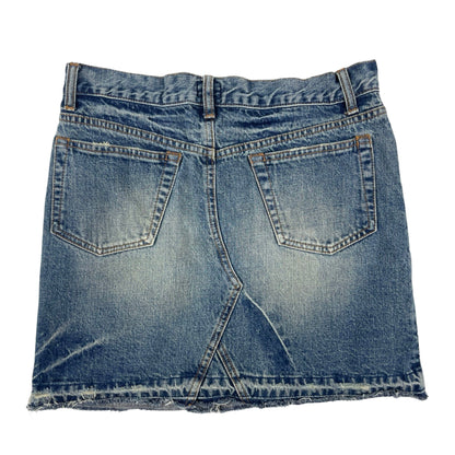 Vintage Y2K Distressed Denim Mini Skirt 14