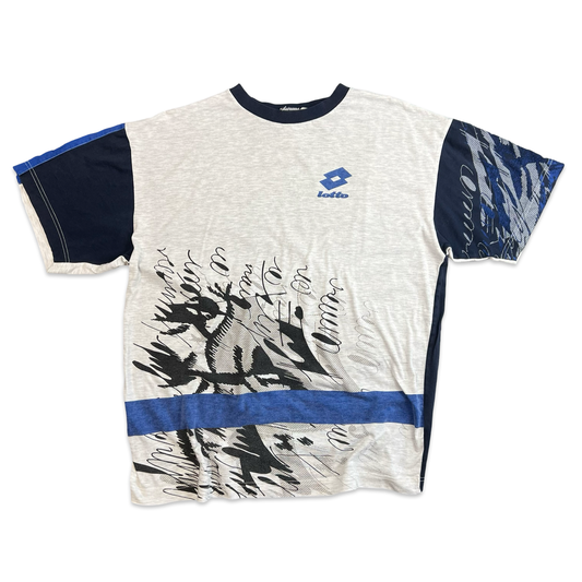 90's Lotto Boris Becker Grey & Navy Graphic Tee L