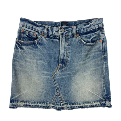 Vintage Y2K Distressed Denim Mini Skirt 14