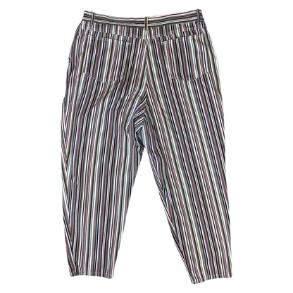 Vintage 80s Women's High Waisted Striped Jeans UK 18