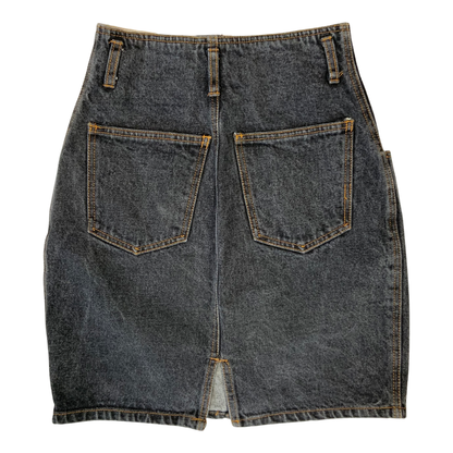Vintage 90s Denim Skirt Grey Black 6