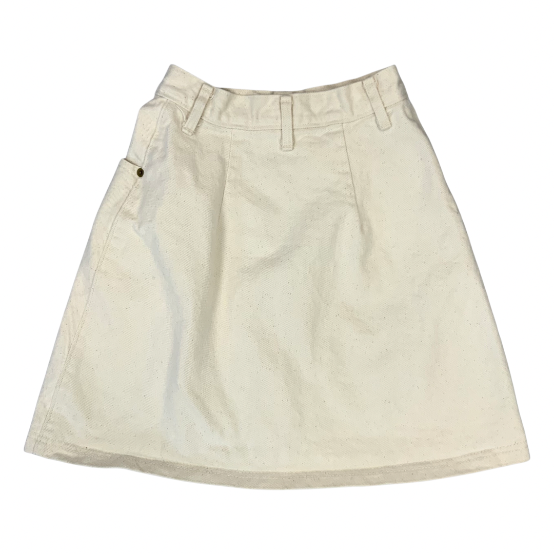Vintage 90s Avanti Kratze White Cream Denim Skirt Button Down 4