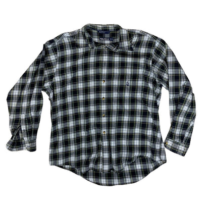 Vintage Nautica Blue and Green Plaid Flannel Shirt XL