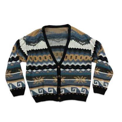 Vintage Abstract Pattern Cardigan L XL XXL