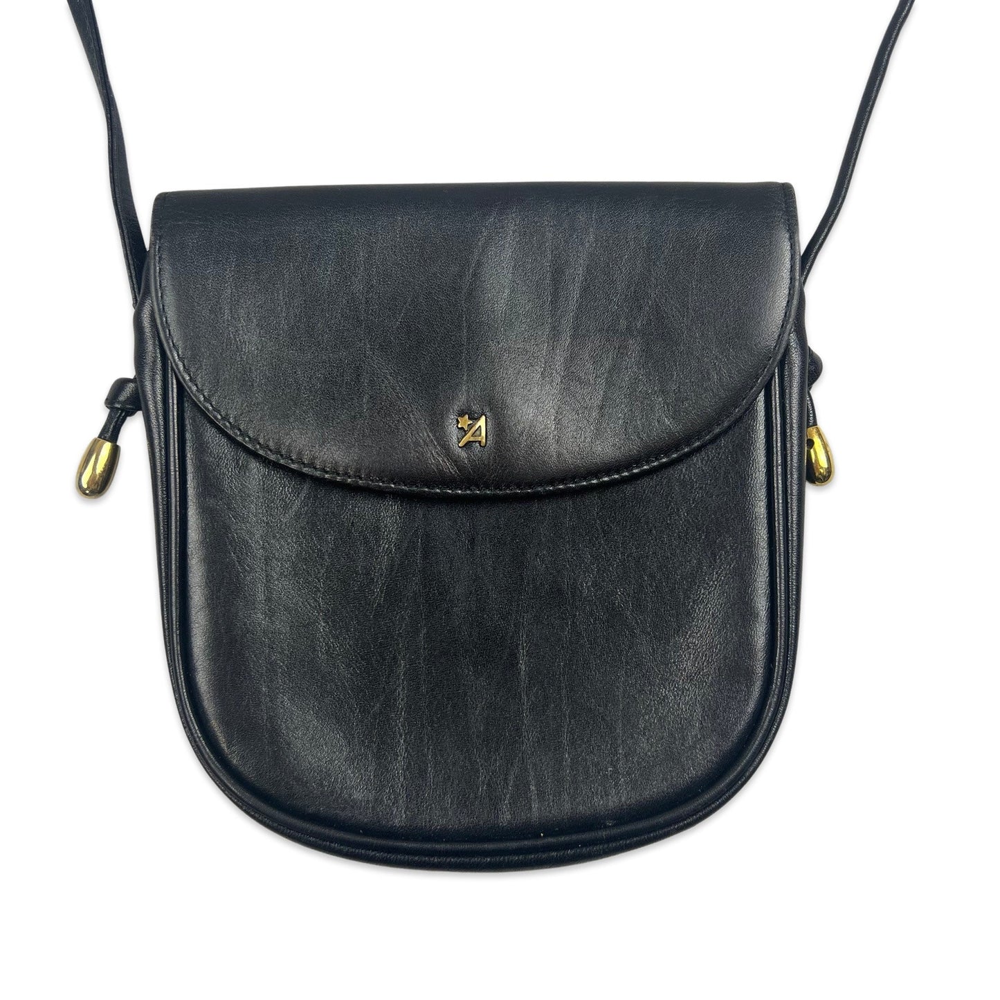 Vintage 90s Black Gold Crossbody Handbag