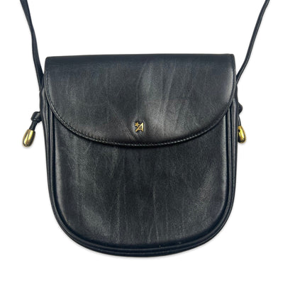 Vintage 90s Black Gold Crossbody Handbag