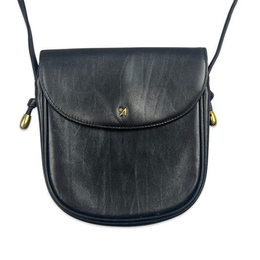 Vintage 90s Black Gold Crossbody Handbag