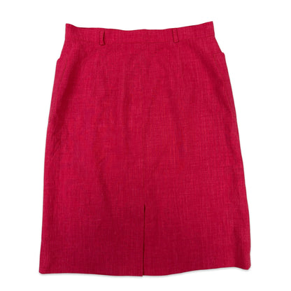90s Vintage Bright Hot Pink Button Down Skirt 14 16