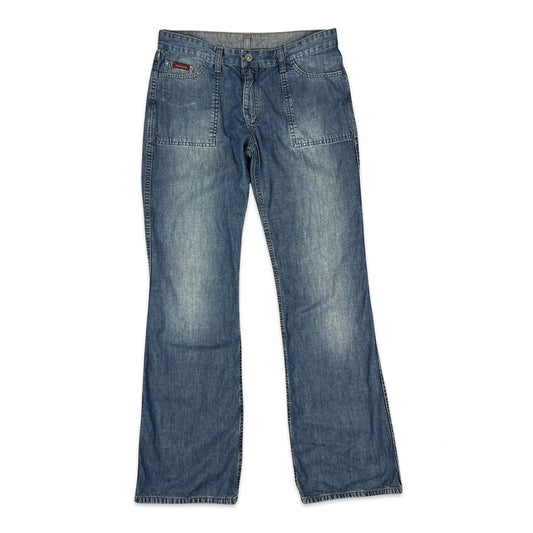 Vintage 00s Reversible Flared Jeans Blue W30 L32