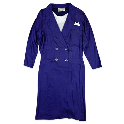 80s Vintage Purple Blazer Style Dress 12
