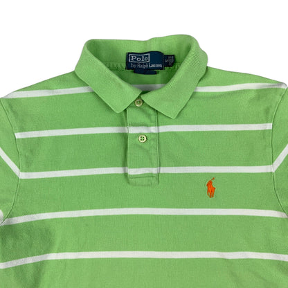 Vintage Ralph Lauren Green & White Stripe Polo Shirt Extra Small