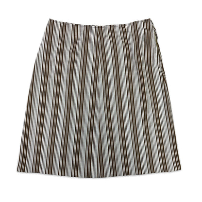 70s Vintage Brown & White A-Line Skirt 14
