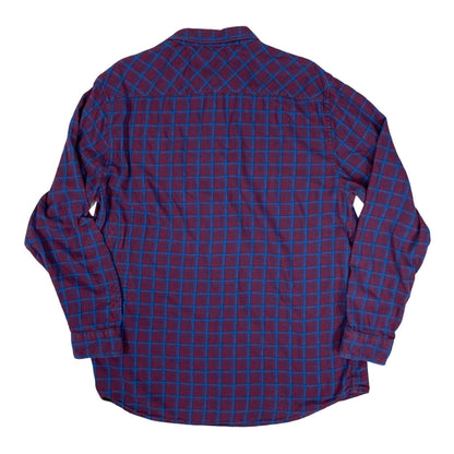 Vintage Quiksilver Red and Blue Plaid Flannel Shirt XL XXL