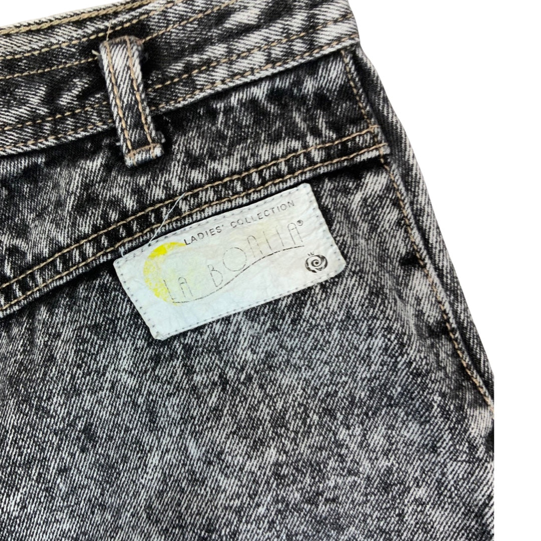 Vintage 90s Acid Wash Grey Denim Skirt 10