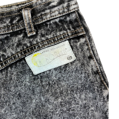 Vintage 90s Acid Wash Grey Denim Skirt 10