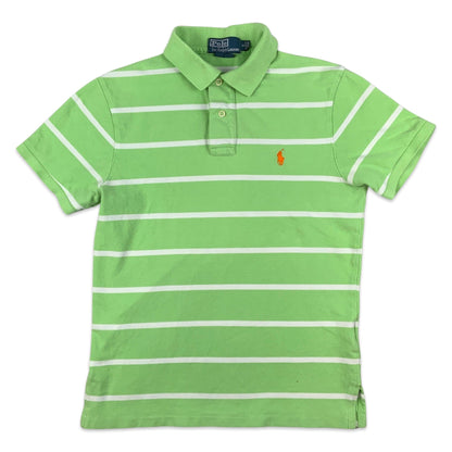 Vintage Ralph Lauren Green & White Stripe Polo Shirt Extra Small