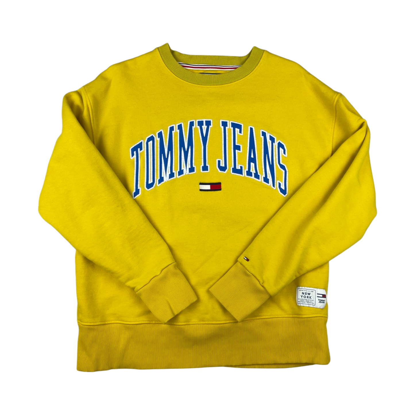 Vintage Tommy Jeans Yellow Spell-out Sweatshirt XL
