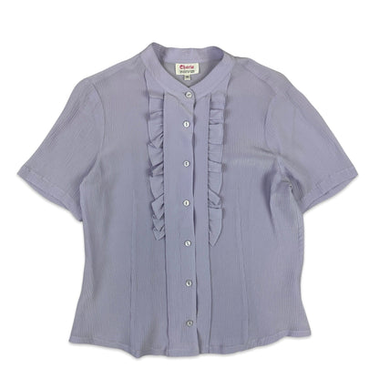 Vintage 80s Ruffle Blouse Lilac 8 10