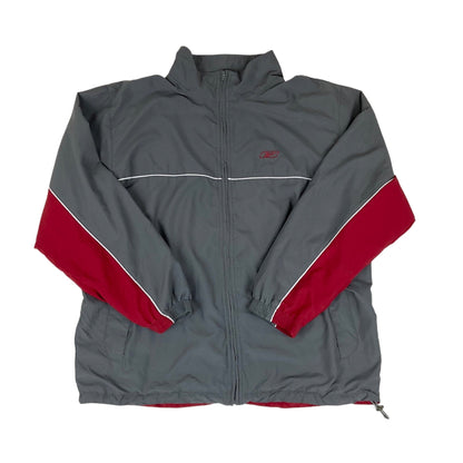 Vintage Reebok Grey and Red Lightweight Track Windbreaker Size 3XL