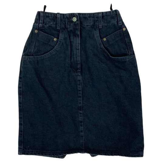 Vintage 90s Denim Skirt Black Size 6