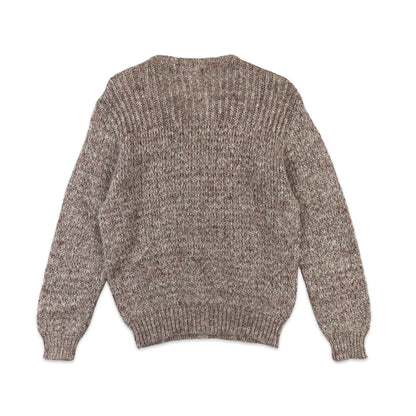 Vintage Mohair Button Up Cardigan Pink Brown 10 12