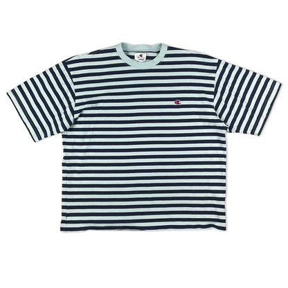 Champion Blue & Navy Striped Tee M L