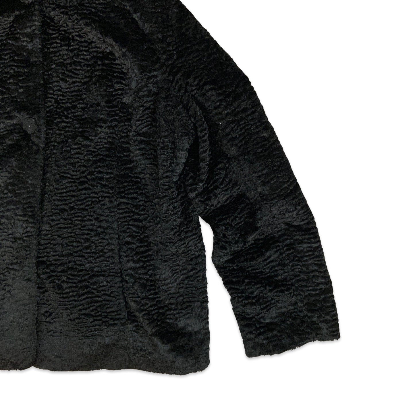 Vintage Y2K Faux Fur Short Coat Black 12 14