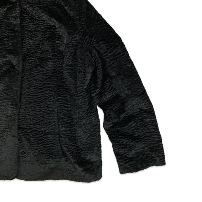Vintage Y2K Faux Fur Short Coat Black 12 14