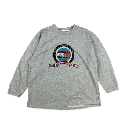 90s Vintage Grey Tommy Hilfiger Sweatshirt Navy Red Blue Graphic L XL 2XL