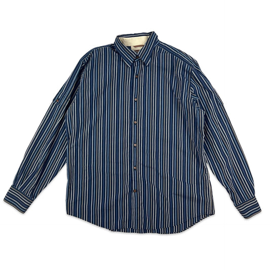 00s Vintage Michael Kors Stripe Shirt Navy Beige White L XL
